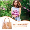 WHAMVOX Boho Style Woven Rattan Basket Purse Drawstring Closure for
