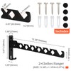 2 Pack Wall Mount Coat Hanger Holder Black Clothes Drying