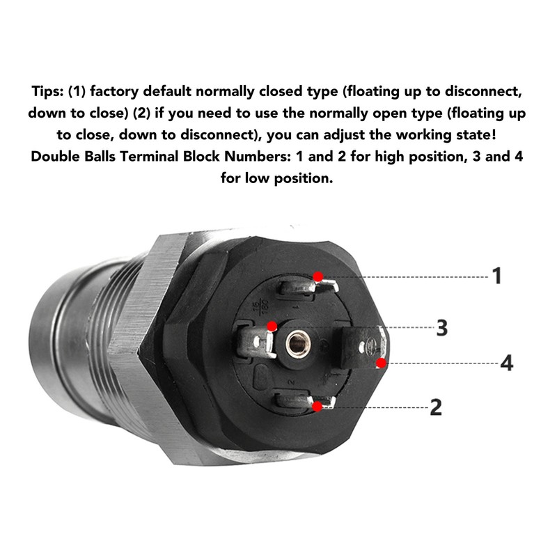 Water Level Controller Sensor Switch 150mm Double Ball Stainless Steel