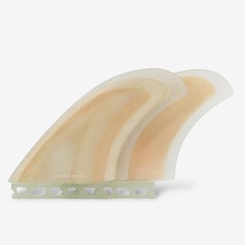 nanazero Fiberglass Mid Length Twin fin Single tab 5.3" Wood - Surfboard fins
