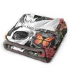 Majoug Flower Sugar Skull Throw Blanket Flannel Fleece Bed Blanket