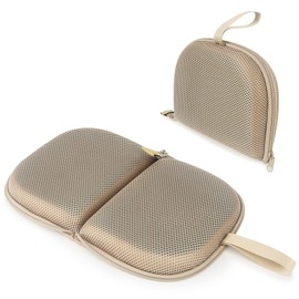 Foldable Cooling Gel Seat Cushion with Mesh Cover, Foldable Chair Cushion for Driving and Travel, Ventilative Mesh Cushion of Cooling Gel & Memory Foam for Fatigue Relief (1 in Champagne)