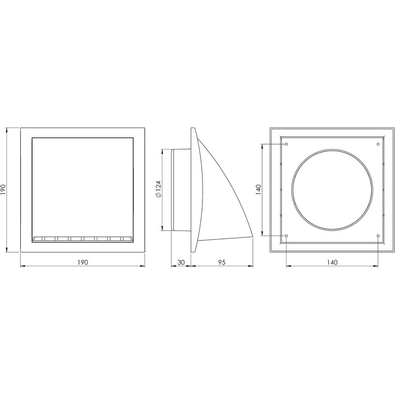 LIRAST Ø 100mm / 4 inch White Plastic Cowled Ventilation