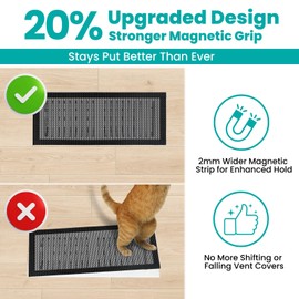 Efforest Floor Vent Covers 4"x12" Magnetic - 6 Pack Air Vent Filters Mesh Screen Dust Filter Vent Register Deflectors for Home HVAC AC Grilles & RV Vents - Strong Hold Washable