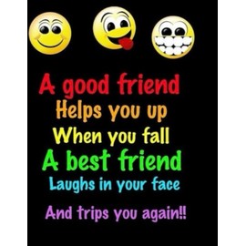 A good friend helps you up when you fall . A best friend laughs in your face and trips you again!!: If you are looking for a special unusual gift for ... and most exciting item today you can find.
