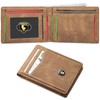 GSOIAX Men's Slim Wallet Leather Carbon Fiber RFID Blocking Simple