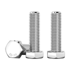 Drenky M8 Bolts, 10 Pcs Silver Hex Bolts DIN933 Fully Threaded High Strength 304 Stainless Steel M8 x 25mm Machine Screws for Furniture Repair, Automotive & Machinery Assembly