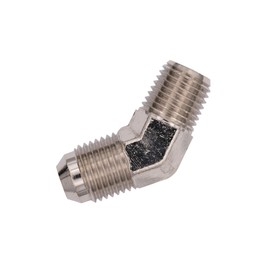 Flo Supply 1/4" NPT x 6AN 45 Degree Fitting - Male/Male