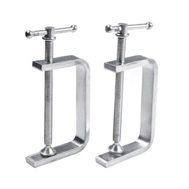 2 Pack Woodworking C Clamp 50-100mm Alloy Steel Heavy Duty G Clamps with Wide Jaw Openings for Woodworking (0-85mm)