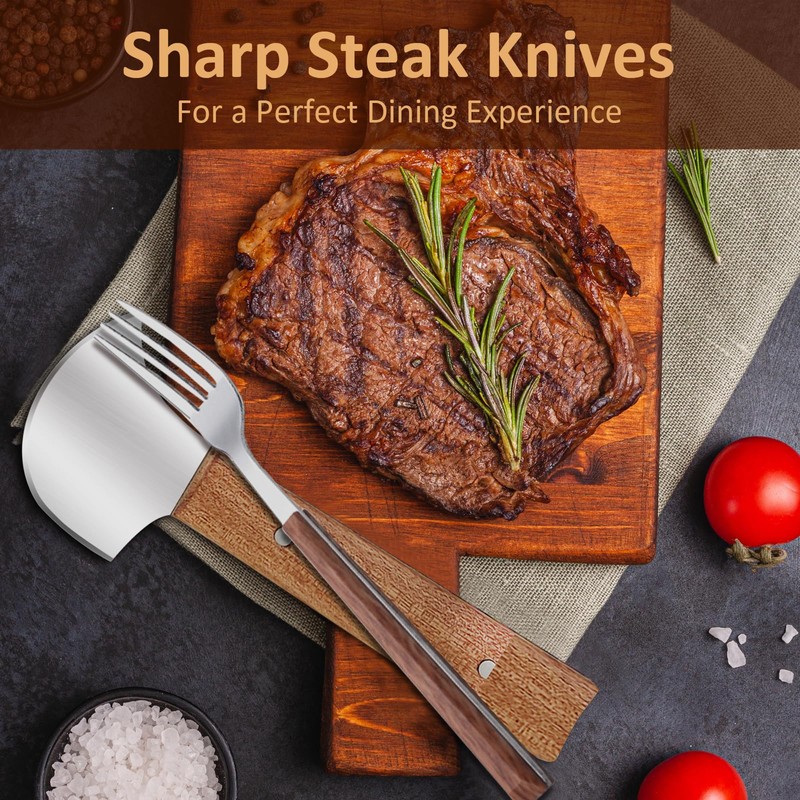 Rocker Knife, Steak Knife for Meat Cutting, Stainless Steel Curved