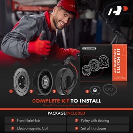 A-Premium Air Conditioner AC Compressor Clutch Kit Compatible with Dodge Ram 2500 1994-2005, Ram 3500 1994-2005, 5.9L