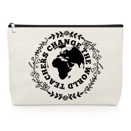 Gevody Teacher Appreciation Gifts Makeup Bag Teaching Gifts for Women End of Year Graduation Present Teacher Day Christmas Birthday Retirement Cosmetic Bag for Mentor Tutor Thank You Travel Pouch