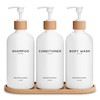 White Shampoo and Conditioner Dispenser Set by Brighter Barns -