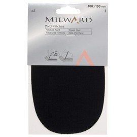 Iron-On or Sew On Cord Patches, Black