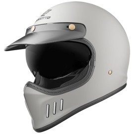 Bogotto FF980 Caferacer Cross Helmet (Grey Matt, S)
