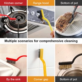 7er-Pack Fugenreinigungsbürste, Borsten-Eckenreinigungsbürste, Fugenreinigungsbürste, Mehrzweck-Reinigungsbürste, 3-in-1-Badezimmer-Reinigungsbürste, feine Bürste zum Reinigen