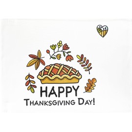 Half a Donkey Happy Thanksgiving Day Large Cotton Tea Towel