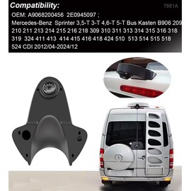 3rd Brake Light Reverse Camera Brake lamp Rear View Back up Camera Replacement for VW Crafter T5 Benz Sprinter vito Viano Citroen Dacia Ford Hyundai Mitsubishi Nissan Seat Skoda