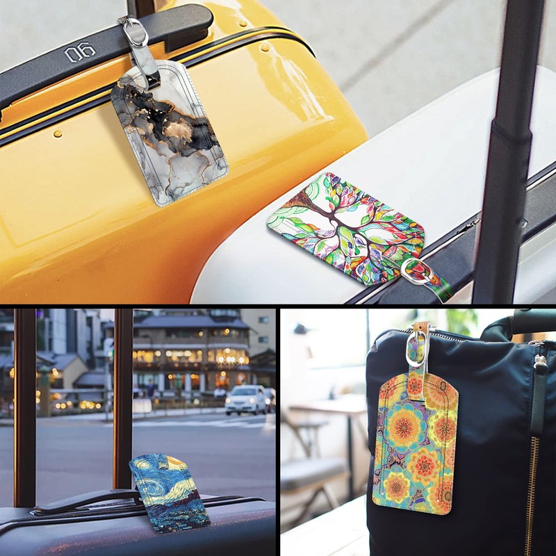 [2 Pieces] Fintie Faux Leather Suitcase Tag, Luggage Tag, ID