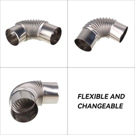 SHANOER Boiler Water Heater Stainless Steel Elbow Vent Pipe For Gas Water Heater Diameter:6cm/2.36inch 90 Degree