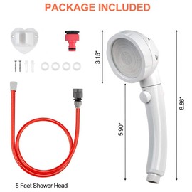 CAMPLUX Hand Held Showerhead with 5 FT Hose, Portable Spray Shower Head, High Pressure Shower Head with ON/Off Switch