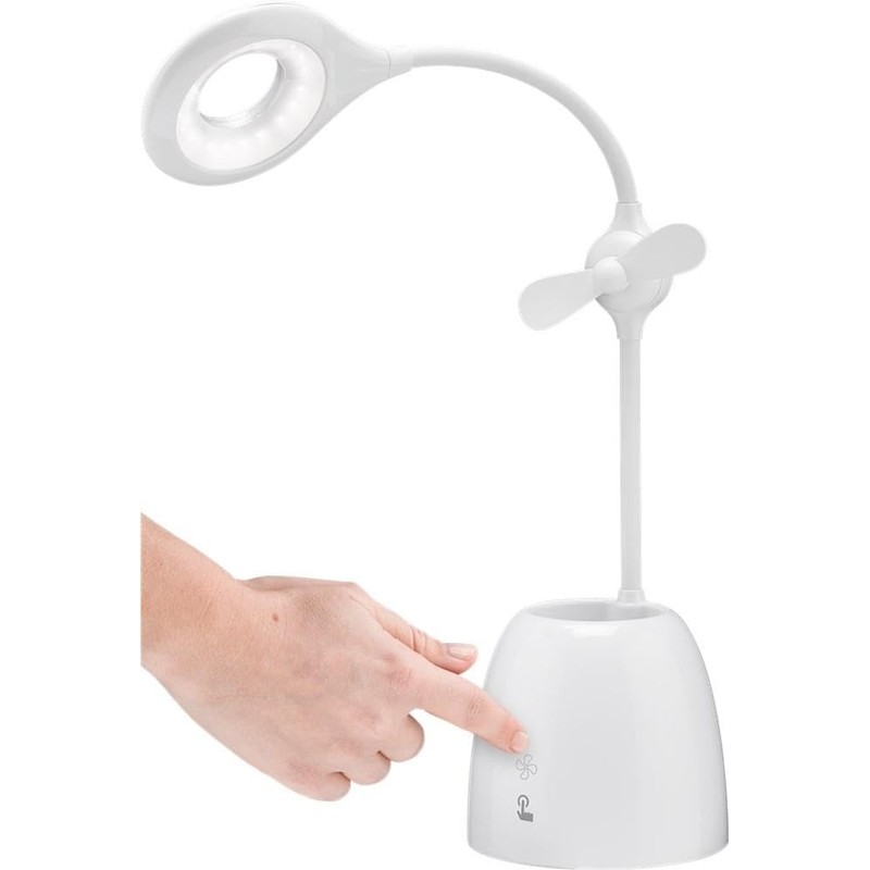 Goobay Fan + Pen 55495 LED-Schreibtischleuchte 3W Neutral- white white