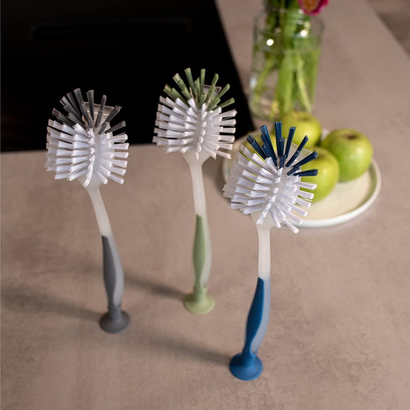 Sorbo Dish Brush with Suction Cup, Multi-Colour, 29 x 7.5