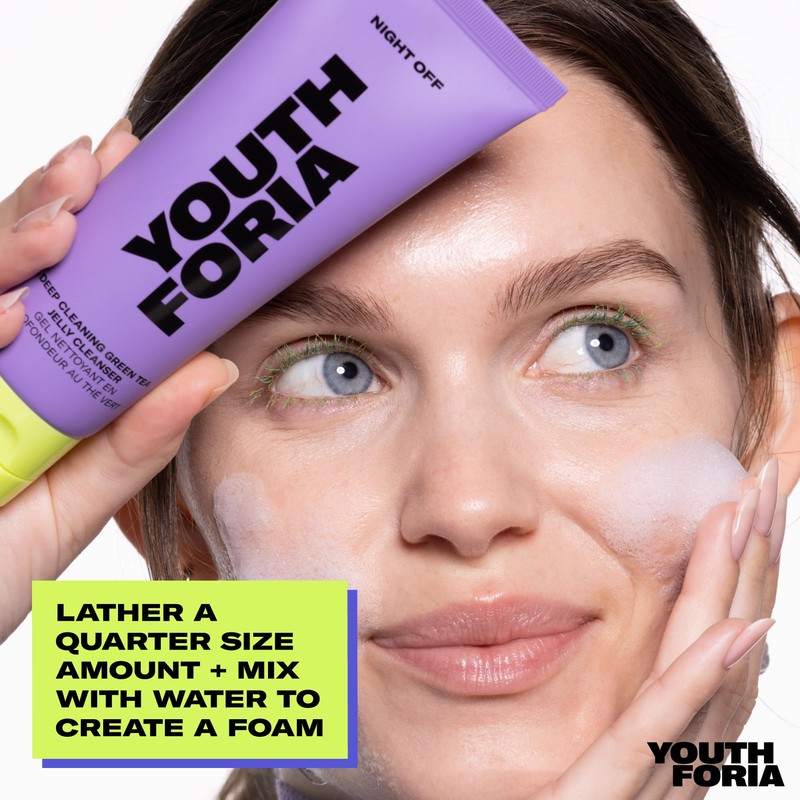 Youthforia Night Off Face Wash, Gentle Cleanser for Soft, Clear
