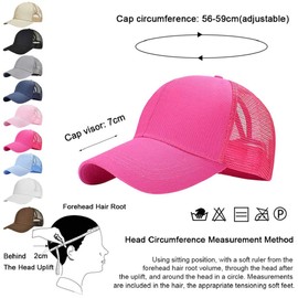 UMIPUBO Mesh Baseball Cap for Women Baseball Cap Outdoor Sports Hat Casual Baseball Cap Net Cap Horsetail Baseball Cap, rose red