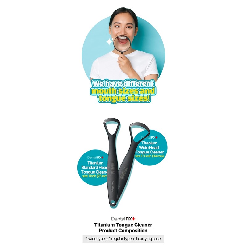 Dental RX+ Pure Titanium Tongue Scrapers For Adults and Kids