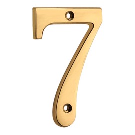 HASWARE 4" Modern Curvy House Number - Polished Brass Stylish Door Numbers Sign for Street and House Address (7)