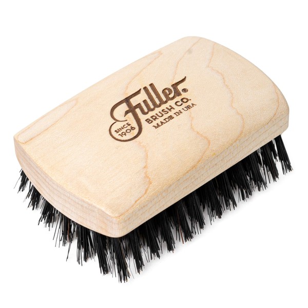 Fuller Brush Hair & Beard Brush - Wooden Pocket Hairbrush & Detangler w/ Firm Boar Bristles For Beards - Barber's Grooming & Hair Styling Straightener For Bearded Men