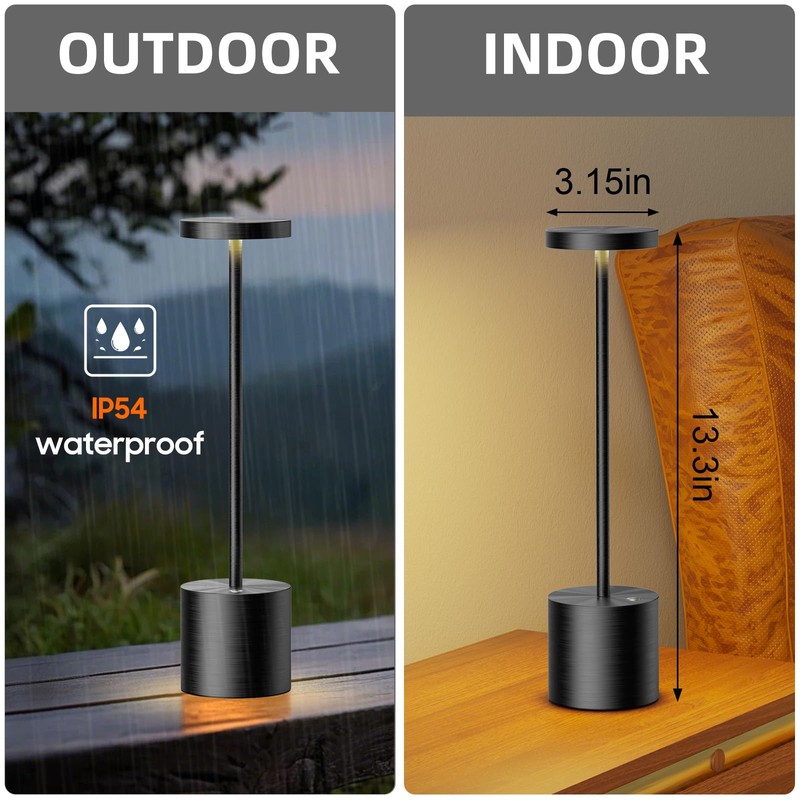 SAKRINGT Cordless Table Lamps Rechargeable,6000mAh Portable Battery Operated LED Table