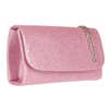 Girly Handbags Sparkly Plain Clutch Bag, pink