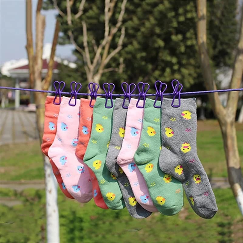 AIMALL 12 Clips Camping Rope Peg Washing Clothes Line, 174cm