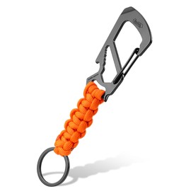 KeyUnity KC00 Paracord Key Chain, Key Chain with Carabiner Paracord Pendant, Braided Lanyard Ring Hook Clip Keyring for Car Keys, Kettles and Outdoor Use, K-kc00-sl21