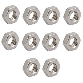 uxcell 10pcs M4 x 0.7mm Pitch Metric Thread 304 Stainless Steel Left Hand Hex Nuts