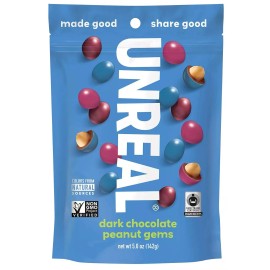 Unreal  Dark Chocolate Peanut Gems   5 Oz