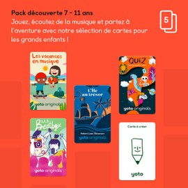 Yoto Pack découverte 7-11 ans, Kids French Starter Pack for Use with Player & Mini All-in-1 Audio Player, Fun Educational Screen-Free Listening with Stories Music Activities & Make Your Own