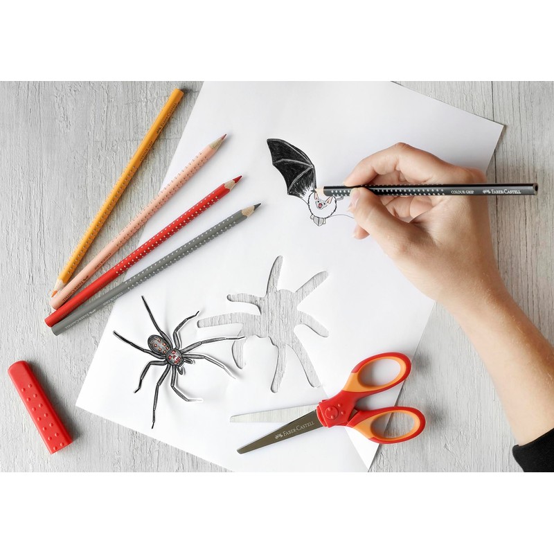 FABER-CASTELL - Forbici scolastiche con protezione per le lame, 5