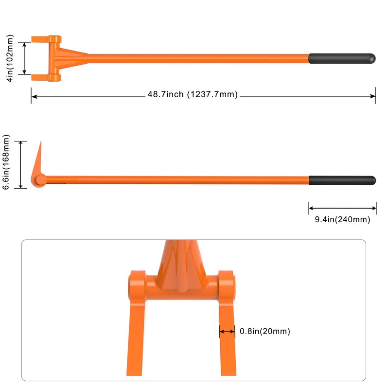 Insaga Pallet Buster 48" Thick 3mm Handle Deck Board Removal