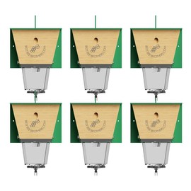 Best Bee Brothers Ultimate Pro, Carpenter Bee Trap with Bee Vault and Extra Large External Receptacle - Pack Size: 6 Pack, Color: Green