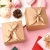 Ipotkitt 24 Pcs Brown Paper Square Boxes Ribbon Bow Jewelry