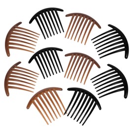 TOVINANNA 10pcs Acrylic Hair Combs Side Combs for Women and Girls Elegant Black Colors for All Hair Styles Portable and Practical Accessories