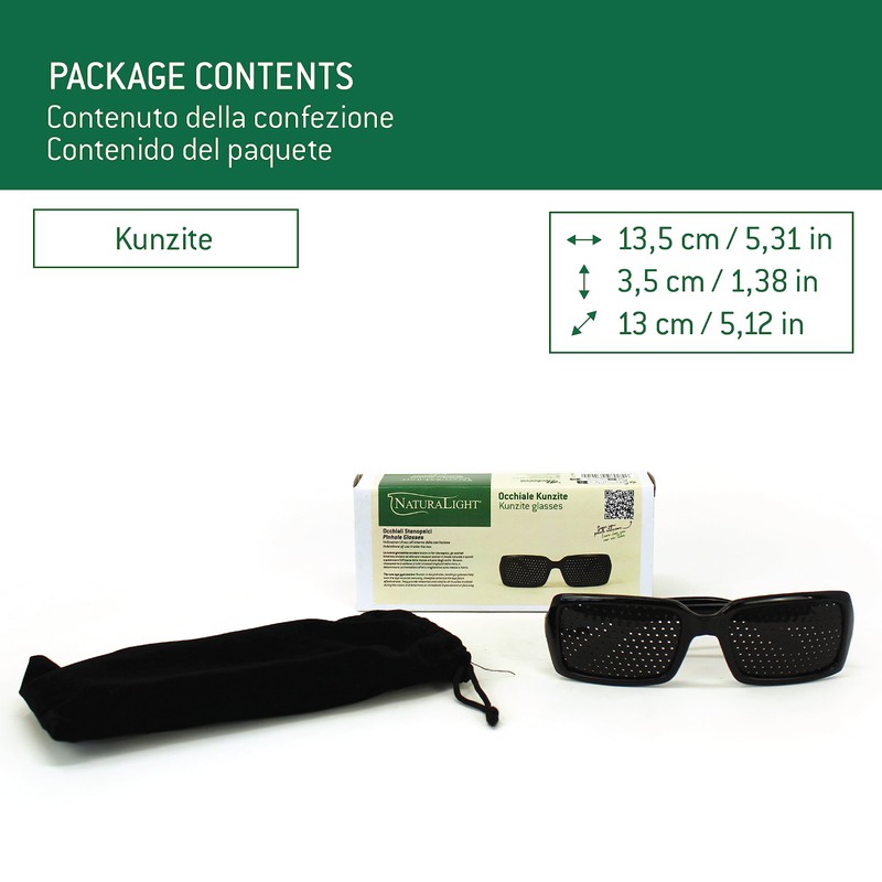 NATURALIGHT Rasterbrille/Lochbrille für Augentraining - Modell Kunzite – Bifokales Raster