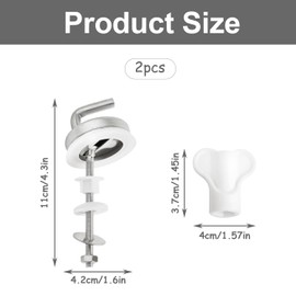 Rumyve Stainless Steel Hinge Fixing Kit,1 Pack Stainless Steel Hinge Fixing Kit Replacements,Metal Toilet Seat Hinge-Stainless Steel Toilet Seat Fittings