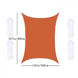 Sun Shade Rain Protection Sail UV Protection Blindfold UV Protection Energy Saving Western Style Tarp Stylish Outdoor Sunshade Summer Garden (Orange, 118"×157"(3×4M))