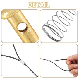 Biaungdo Gate Latch Cable Pull, Black Spring with Adjustable Door Latch Gate Opener for Metal Wooden Fence, Garden