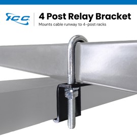 ICC Cable Runway Relay Bracket Kit – 4-Post Rack | Steel, Black Powder Coat, Rack Integration