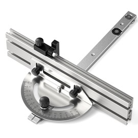 Precision Miter Gauge, Miter Gauge for Table Saw, with Miter Gauge Fence and Limit Stopper, 20-160° Angle Stops, Adjustable for Bandsaw Router Table, 250mm x 300mm